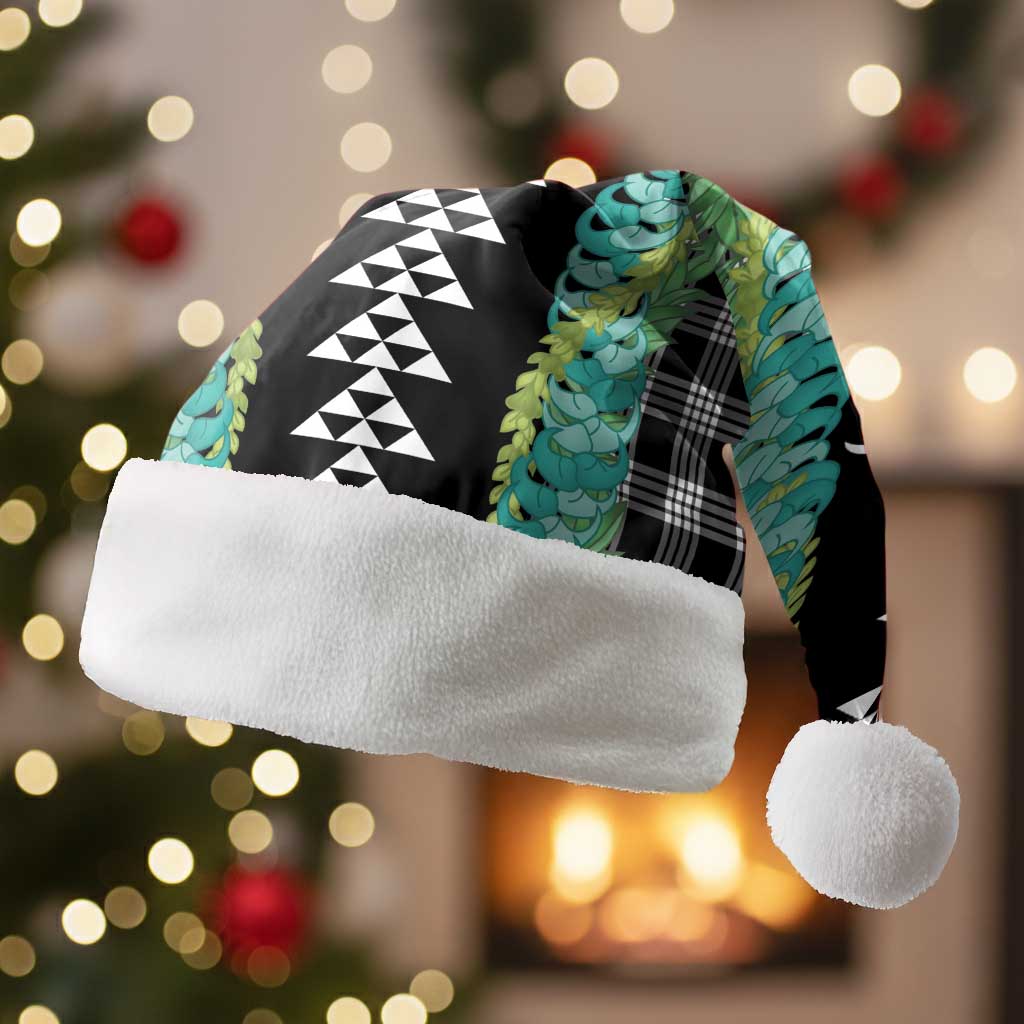 Black Palaka Hawaii Iwa Bird Christmas Santa Hat Hawaiian Kakau Jade Vine Lei - Polynesian Pride