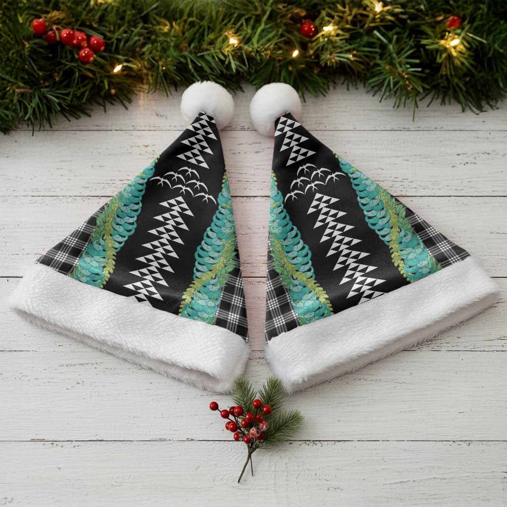 Black Palaka Hawaii Iwa Bird Christmas Santa Hat Hawaiian Kakau Jade Vine Lei - Polynesian Pride