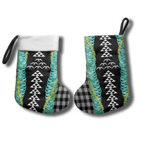 Black Palaka Hawaii Iwa Bird Christmas Stocking Hawaiian Kakau Jade Vine Lei - Polynesian Pride
