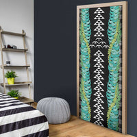 Black Palaka Hawaii Iwa Bird Door Cover Hawaiian Kakau Jade Vine Lei - Polynesian Pride