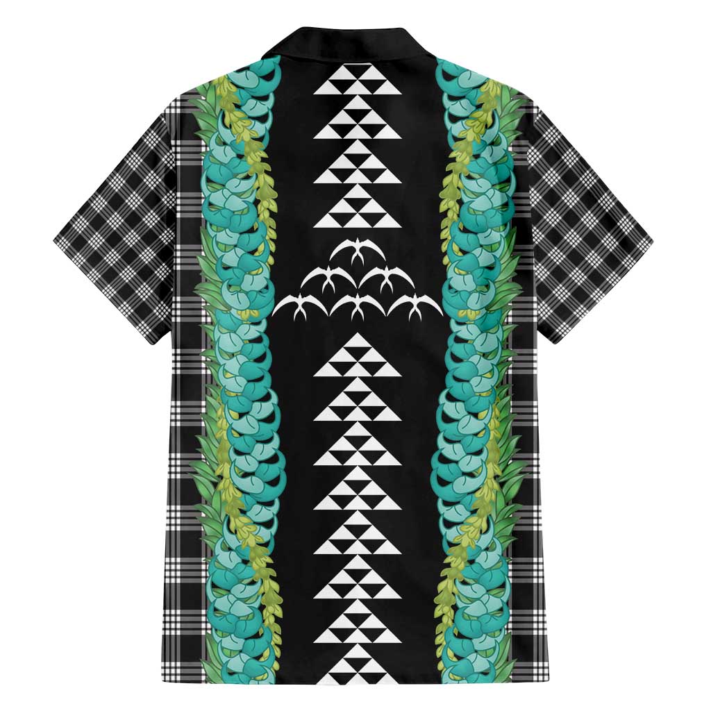 Black Palaka Hawaii Iwa Bird Family Matching Long Sleeve Bodycon Dress and Hawaiian Shirt Hawaiian Kakau Jade Vine Lei - Polynesian Pride