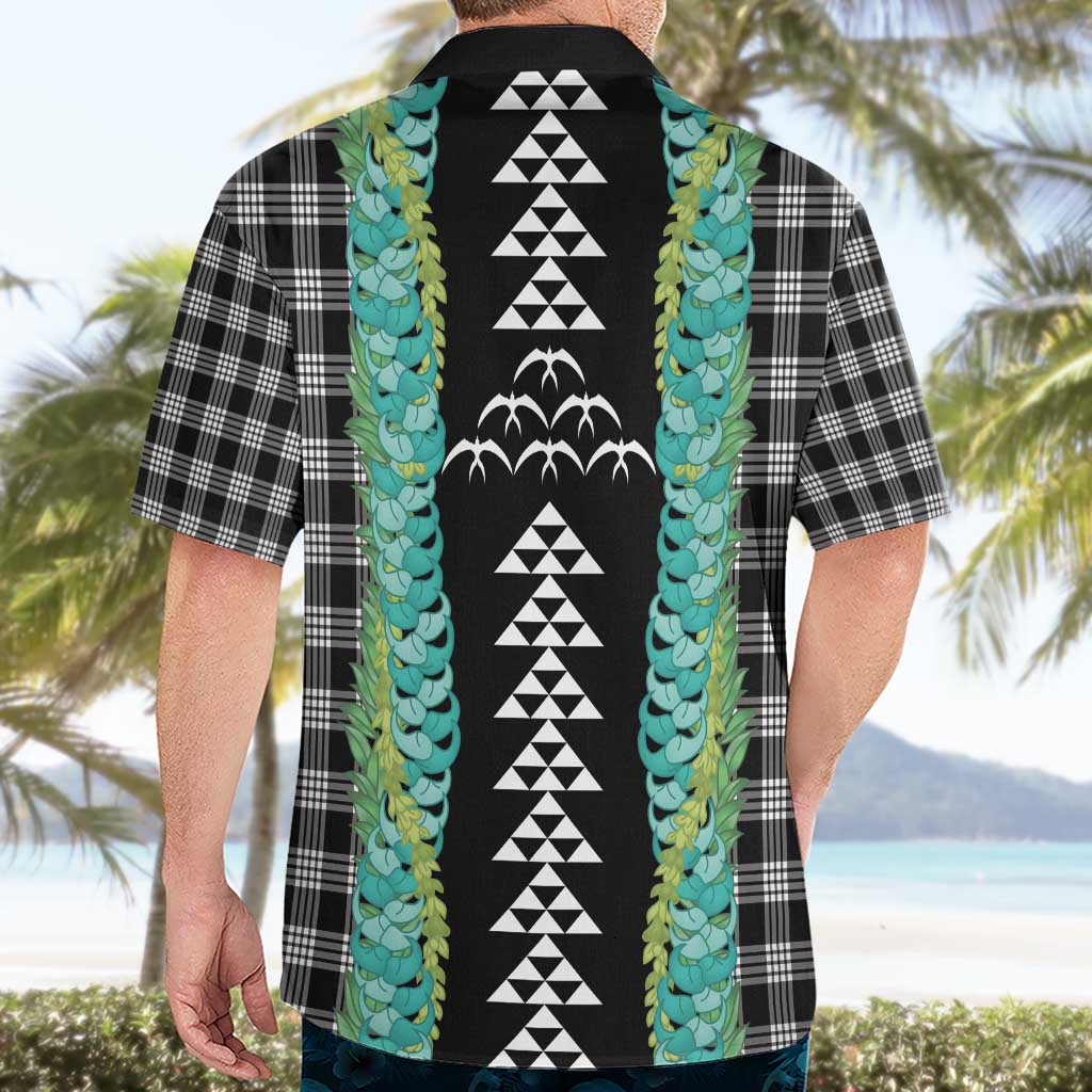 Black Palaka Hawaii Iwa Bird Hawaiian Shirt Hawaiian Kakau Jade Vine Lei - Polynesian Pride