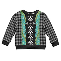 Black Palaka Hawaii Iwa Bird Kid Ugly Christmas Sweater Hawaiian Kakau Jade Vine Lei - Polynesian Pride