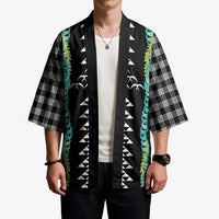 Black Palaka Hawaii Iwa Bird Kimono Hawaiian Kakau Jade Vine Lei - Polynesian Pride