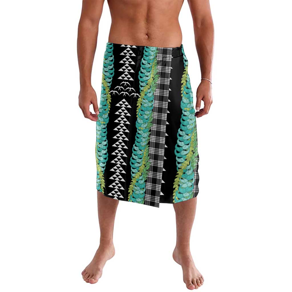 Black Palaka Hawaii Iwa Bird Lavalava Hawaiian Kakau Jade Vine Lei LT14 Black - Polynesian Pride