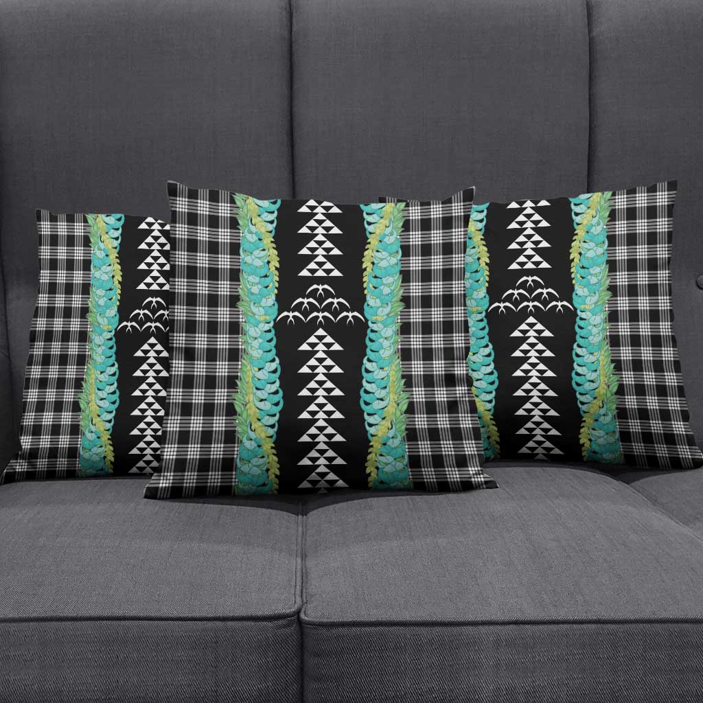 Black Palaka Hawaii Iwa Bird Pillow Cover Hawaiian Kakau Jade Vine Lei - Polynesian Pride