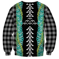 Black Palaka Hawaii Iwa Bird Sweatshirt Hawaiian Kakau Jade Vine Lei - Polynesian Pride