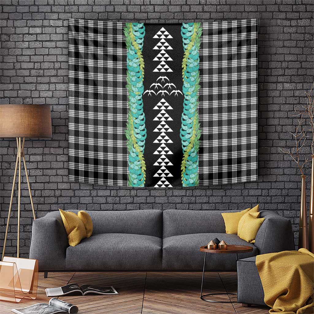 Black Palaka Hawaii Iwa Bird Tapestry Hawaiian Kakau Jade Vine Lei LT14 Black - Polynesian Pride