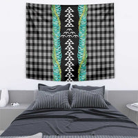 Black Palaka Hawaii Iwa Bird Tapestry Hawaiian Kakau Jade Vine Lei - Polynesian Pride