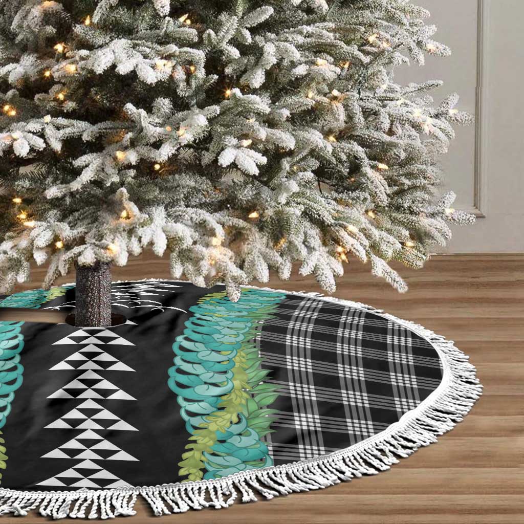 Black Palaka Hawaii Iwa Bird Tree Skirt Hawaiian Kakau Jade Vine Lei - Polynesian Pride