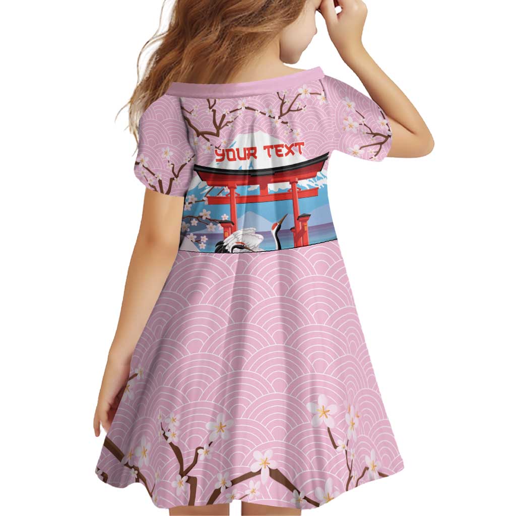 Japanese Torii Gate Cranes Personalised Family Matching Summer Maxi Dress and Hawaiian Shirt Fuji Mount Sakura Seigaiha Pattern