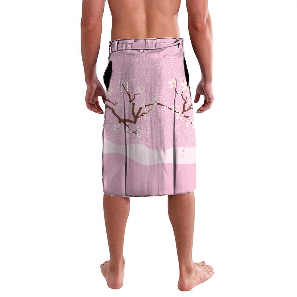 Japanese Torii Gate Cranes Personalised Lavalava Fuji Mount Sakura Seigaiha Pattern