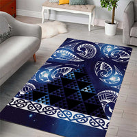 Matariki New Zealand Area Rug NZ Niho Taniwha Maori New Year Blue Galaxy LT14 - Polynesian Pride