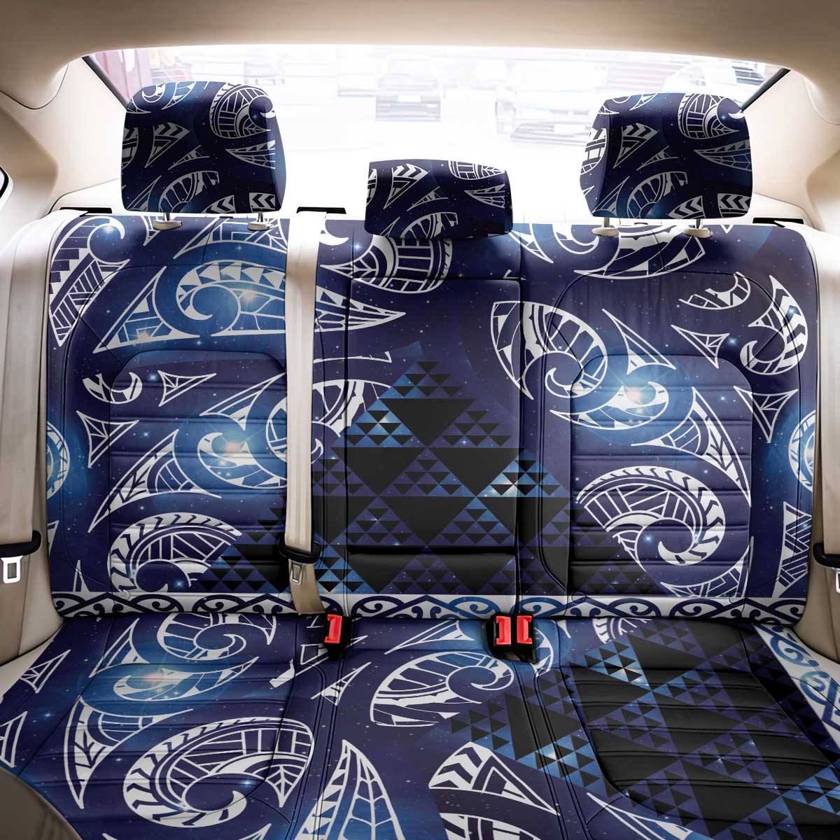 Matariki New Zealand Back Car Seat Cover NZ Niho Taniwha Maori New Year Blue Galaxy