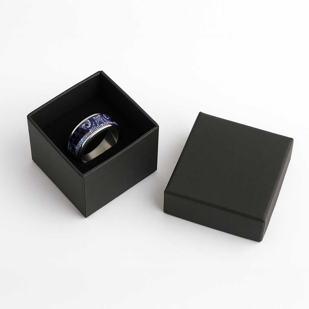 Matariki New Zealand Classic Ring NZ Niho Taniwha Maori New Year Blue Galaxy LT14 - Polynesian Pride