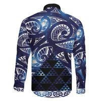 Matariki New Zealand Family Matching Long Sleeve Bodycon Dress and Hawaiian Shirt NZ Niho Taniwha Maori New Year Blue Galaxy LT14 - Polynesian Pride