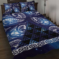 Matariki New Zealand Quilt Bed Set NZ Niho Taniwha Maori New Year Blue Galaxy LT14 Blue - Polynesian Pride
