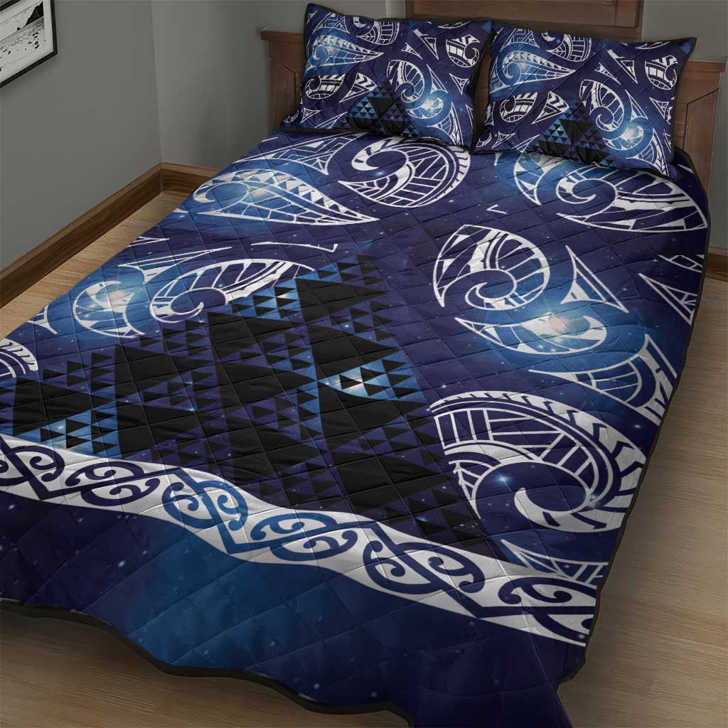 Matariki New Zealand Quilt Bed Set NZ Niho Taniwha Maori New Year Blue Galaxy LT14 - Polynesian Pride
