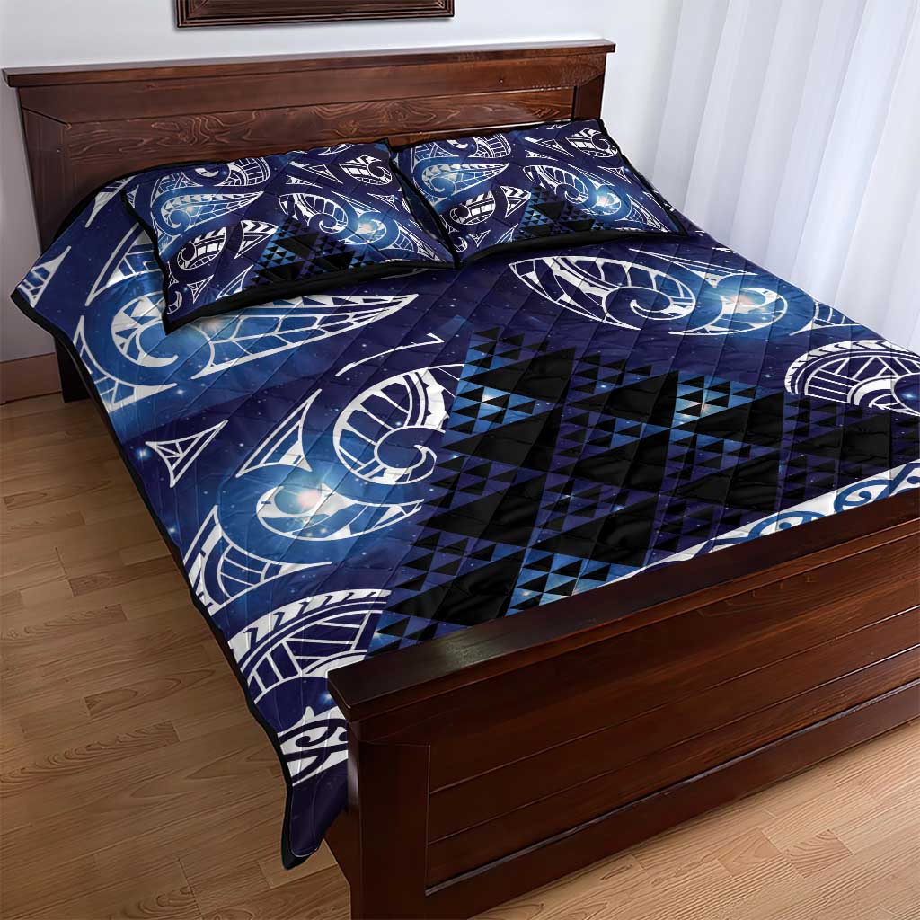 Matariki New Zealand Quilt Bed Set NZ Niho Taniwha Maori New Year Blue Galaxy LT14 - Polynesian Pride