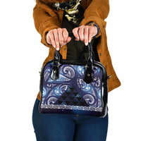 Matariki New Zealand Shoulder Handbag NZ Niho Taniwha Maori New Year Blue Galaxy LT14 One Size Blue - Polynesian Pride