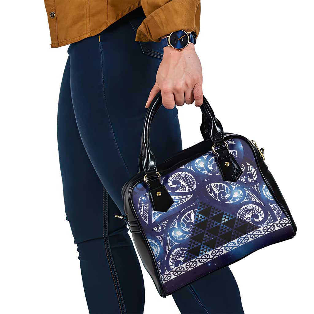 Matariki New Zealand Shoulder Handbag NZ Niho Taniwha Maori New Year Blue Galaxy LT14 - Polynesian Pride