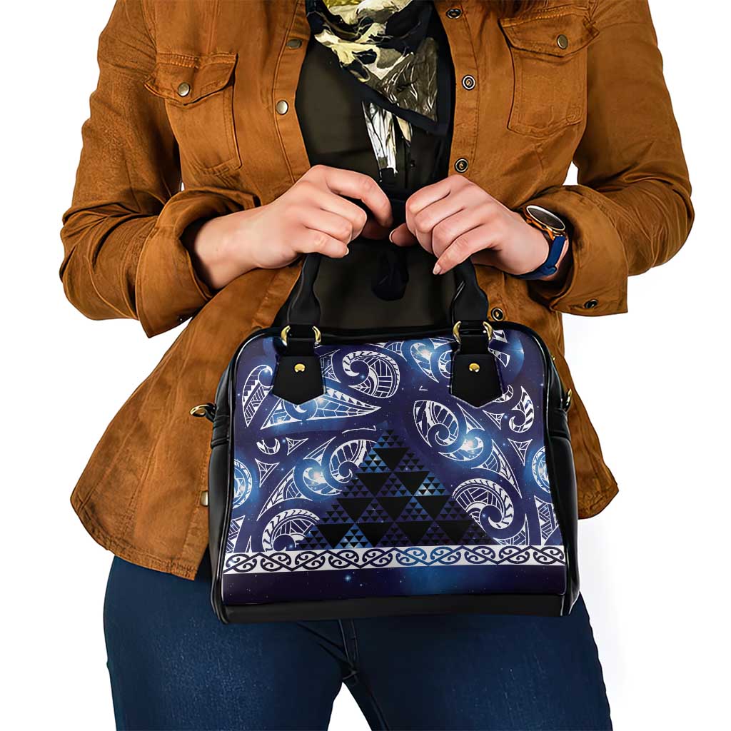 Matariki New Zealand Shoulder Handbag NZ Niho Taniwha Maori New Year Blue Galaxy LT14 - Polynesian Pride