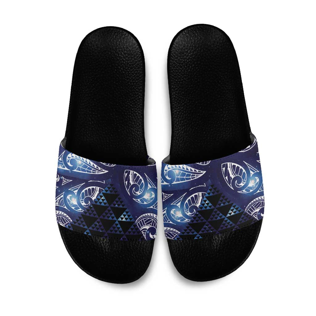 Matariki New Zealand Slide Sandals NZ Niho Taniwha Maori New Year Blue Galaxy LT14 Blue - Polynesian Pride