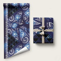 Matariki New Zealand Wrapping Paper NZ Niho Taniwha Maori New Year Blue Galaxy LT14 58" × 23" Blue - Polynesian Pride