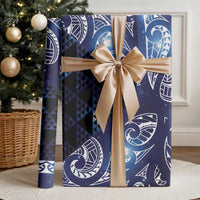 Matariki New Zealand Wrapping Paper NZ Niho Taniwha Maori New Year Blue Galaxy LT14 - Polynesian Pride