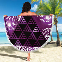 Matariki New Zealand Beach Blanket NZ Niho Taniwha Maori New Year Purple Galaxy
