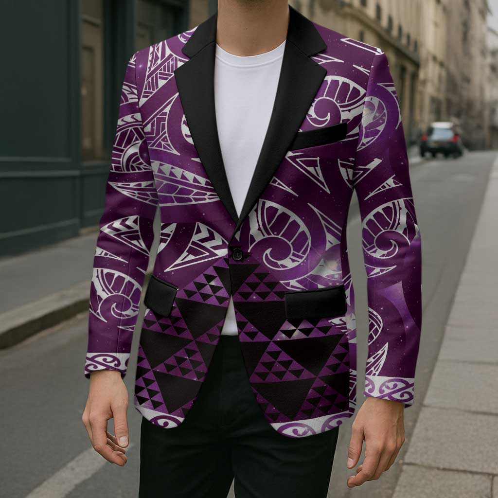 Matariki New Zealand Blazer NZ Niho Taniwha Maori New Year Purple Galaxy LT14 - Polynesian Pride