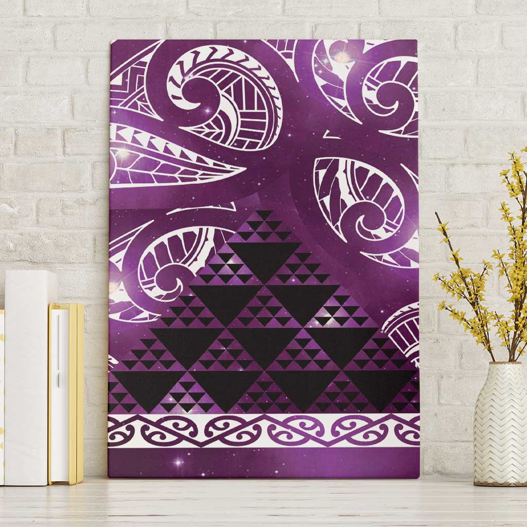 Matariki New Zealand Canvas Wall Art NZ Niho Taniwha Maori New Year Purple Galaxy