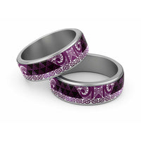 Matariki New Zealand Classic Ring NZ Niho Taniwha Maori New Year Purple Galaxy LT14 Sliver Purple - Polynesian Pride