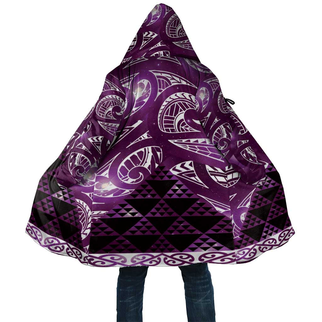 Matariki New Zealand Cloak NZ Niho Taniwha Maori New Year Purple Galaxy LT14 Unisex Purple - Polynesian Pride
