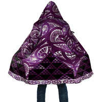 Matariki New Zealand Cloak NZ Niho Taniwha Maori New Year Purple Galaxy LT14 Unisex Purple - Polynesian Pride