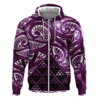 Matariki New Zealand Hoodie NZ Niho Taniwha Maori New Year Purple Galaxy