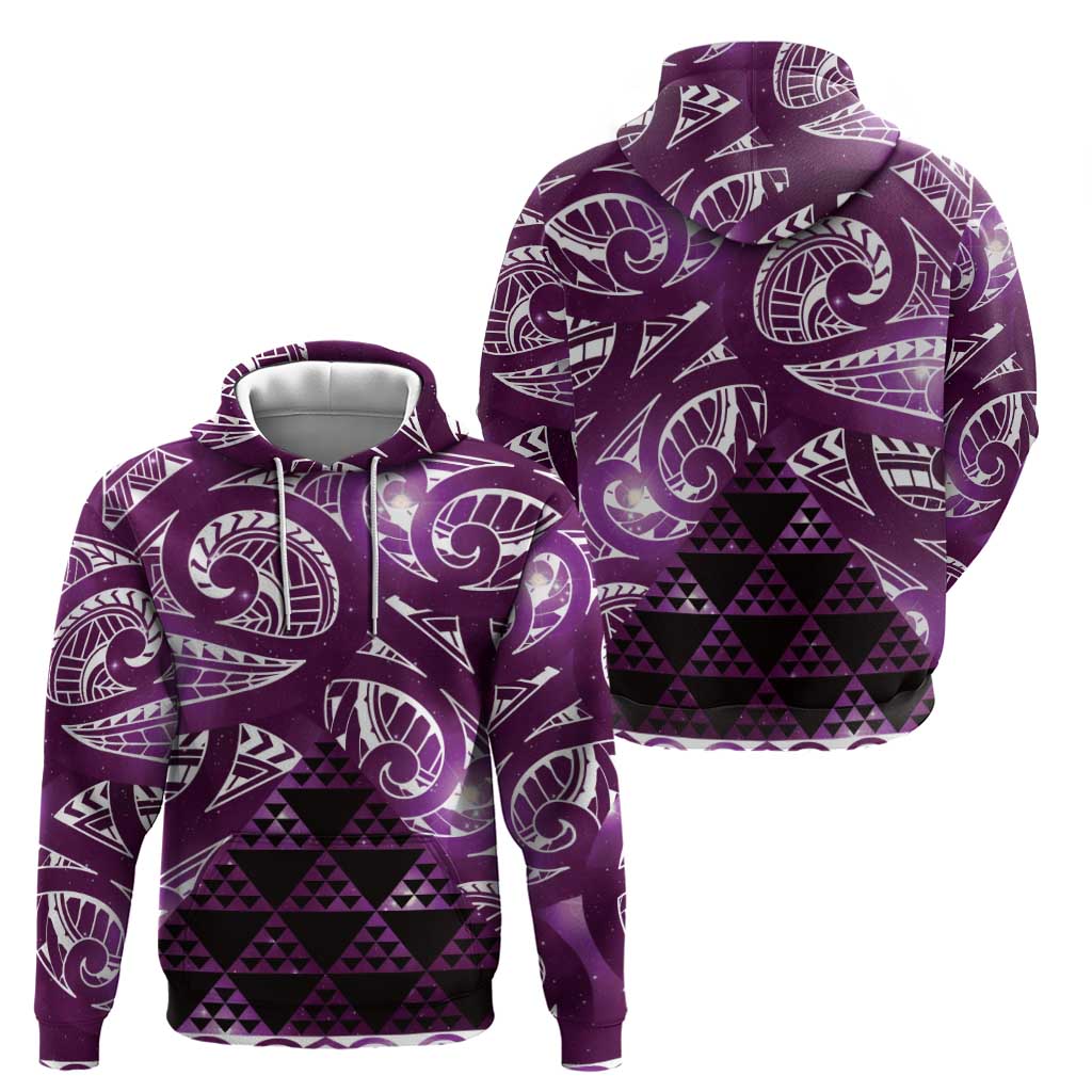 Matariki New Zealand Hoodie NZ Niho Taniwha Maori New Year Purple Galaxy