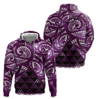 Matariki New Zealand Hoodie NZ Niho Taniwha Maori New Year Purple Galaxy