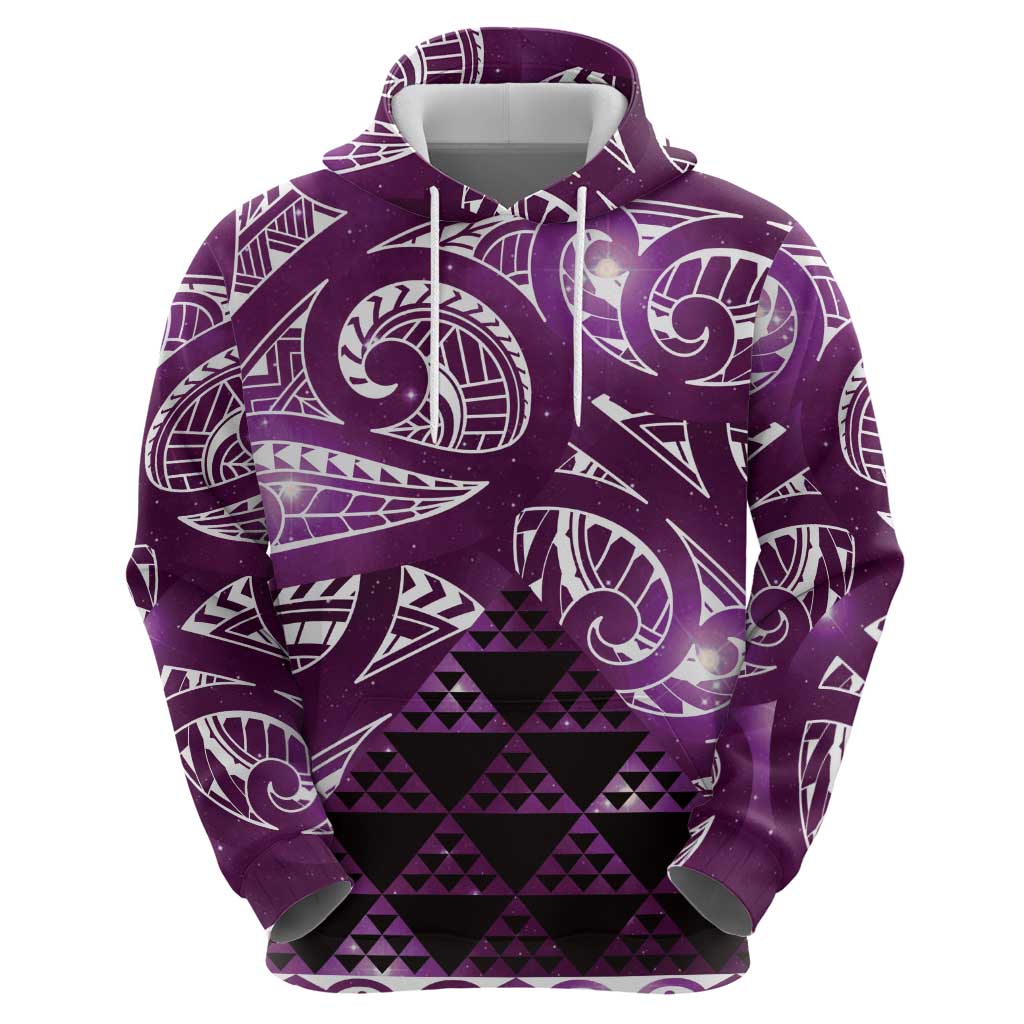 Matariki New Zealand Hoodie NZ Niho Taniwha Maori New Year Purple Galaxy