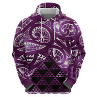 Matariki New Zealand Hoodie NZ Niho Taniwha Maori New Year Purple Galaxy