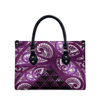 Matariki New Zealand Leather Bag NZ Niho Taniwha Maori New Year Purple Galaxy LT14 - Polynesian Pride