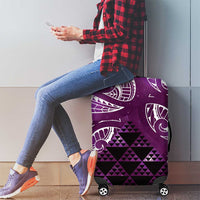 Matariki New Zealand Luggage Cover NZ Niho Taniwha Maori New Year Purple Galaxy