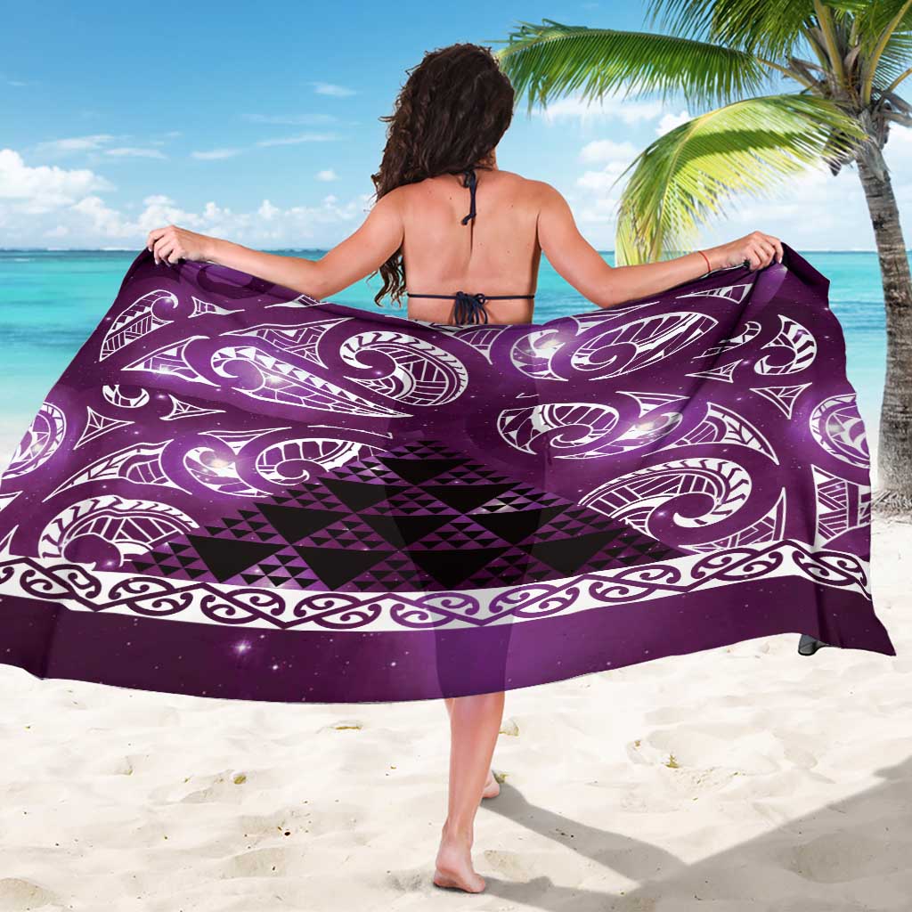 Matariki New Zealand Sarong NZ Niho Taniwha Maori New Year Purple Galaxy LT14 - Polynesian Pride