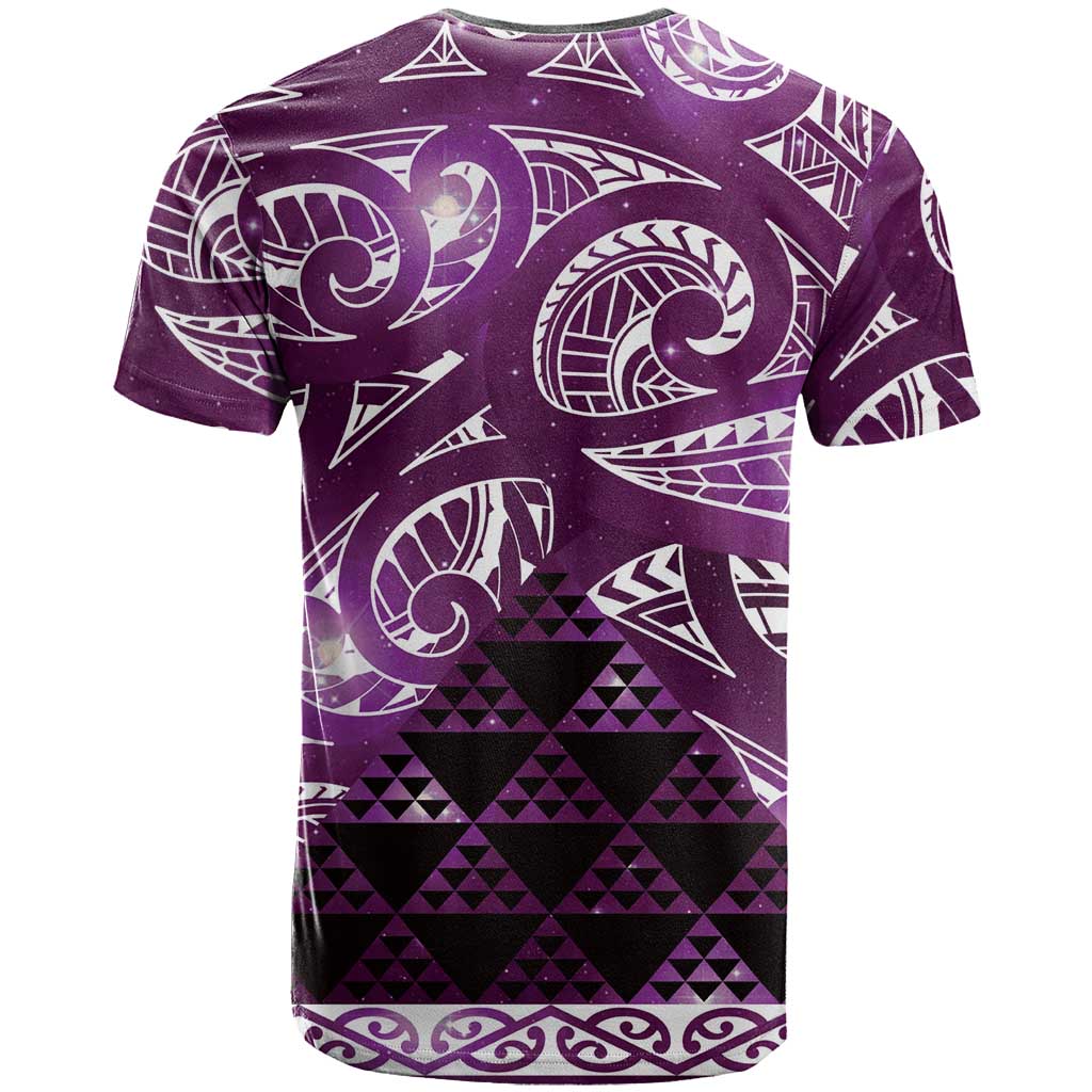 Matariki New Zealand T Shirt NZ Niho Taniwha Maori New Year Purple Galaxy LT14 - Polynesian Pride