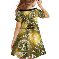 Matariki New Zealand Family Matching Mermaid Dress and Hawaiian Shirt NZ Niho Taniwha Maori New Year Yellow Galaxy