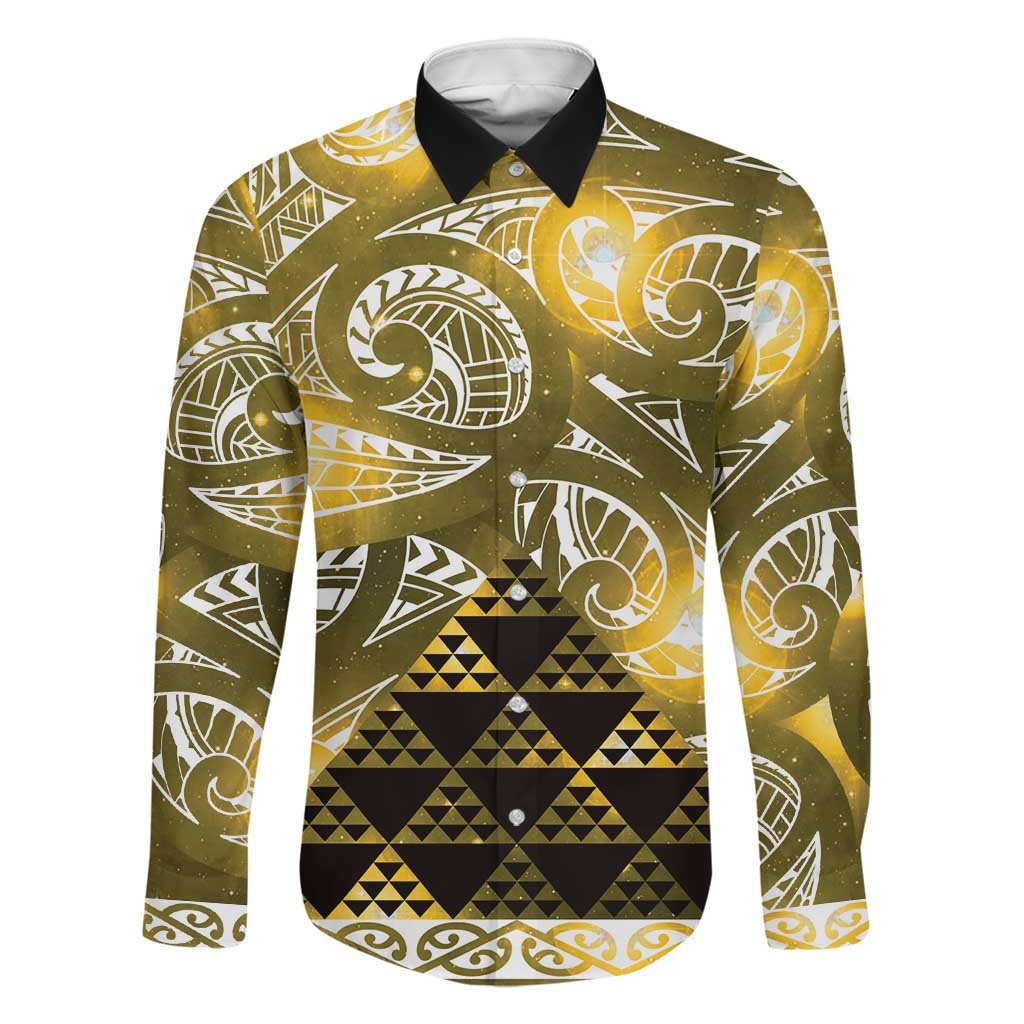 Matariki New Zealand Family Matching Mermaid Dress and Hawaiian Shirt NZ Niho Taniwha Maori New Year Yellow Galaxy