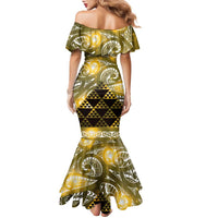 Matariki New Zealand Family Matching Mermaid Dress and Hawaiian Shirt NZ Niho Taniwha Maori New Year Yellow Galaxy