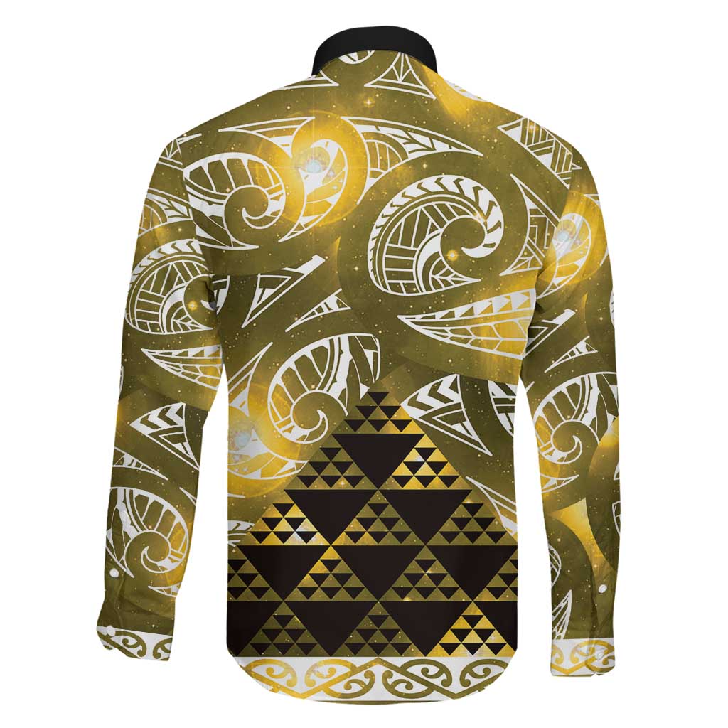 Matariki New Zealand Family Matching Tank Maxi Dress and Hawaiian Shirt NZ Niho Taniwha Maori New Year Yellow Galaxy LT14 - Polynesian Pride