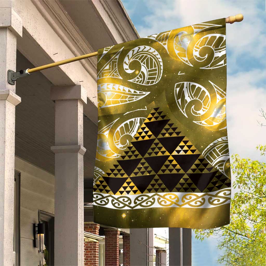 Matariki New Zealand Garden Flag NZ Niho Taniwha Maori New Year Yellow Galaxy