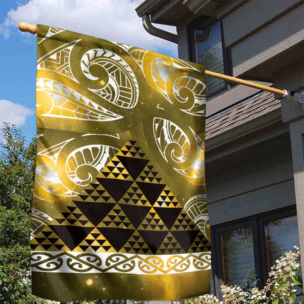 Matariki New Zealand Garden Flag NZ Niho Taniwha Maori New Year Yellow Galaxy
